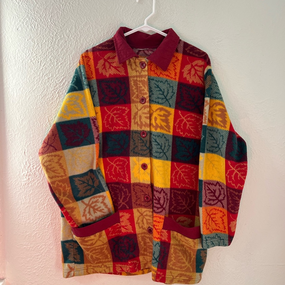 (SOLD).  Colorful Leaf Pattern Jacket